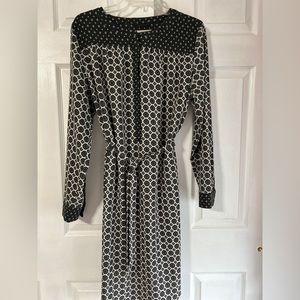 Ann Taylor Loft Black and Cream Dress